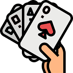 hand holding playing cards