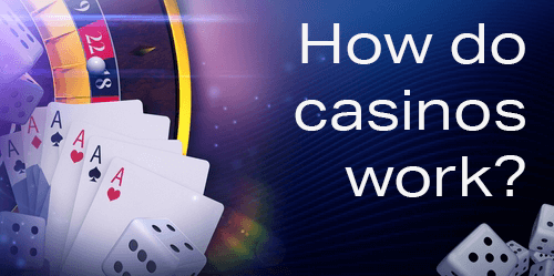 How Do Online Casinos Work - Illustration of Roulette wheel, dice, and playing cards