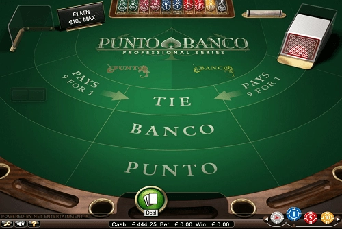 Table virtuelle Punto Banco