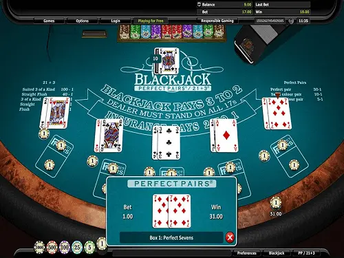 Comment jouer au Blackjack Perfect Pairs
